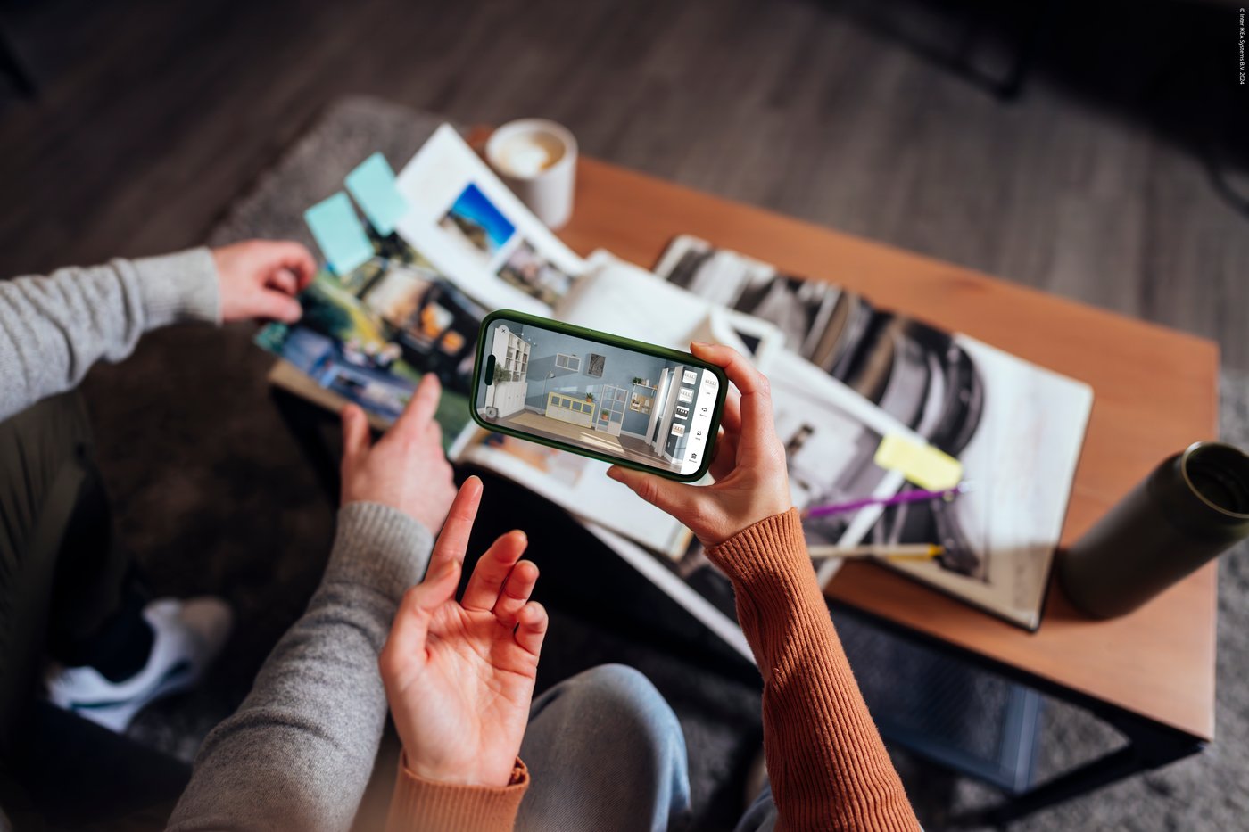 Der IKEA Kreativ 3D-Raumplaner ist in der IKEA App geöffnet