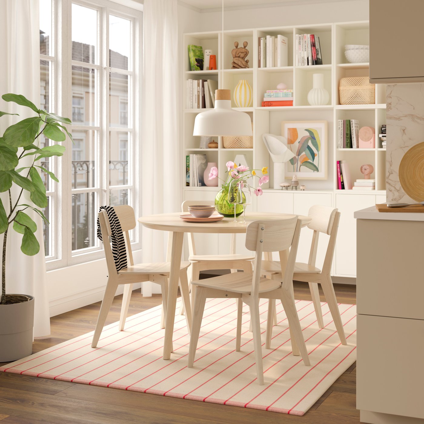 An ash LISABO chair in the dining room