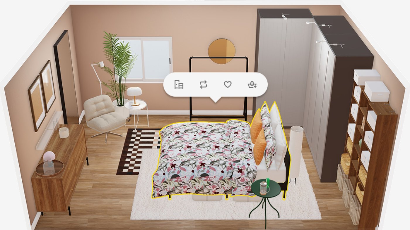Bedroom setting from IKEA Kreativ.