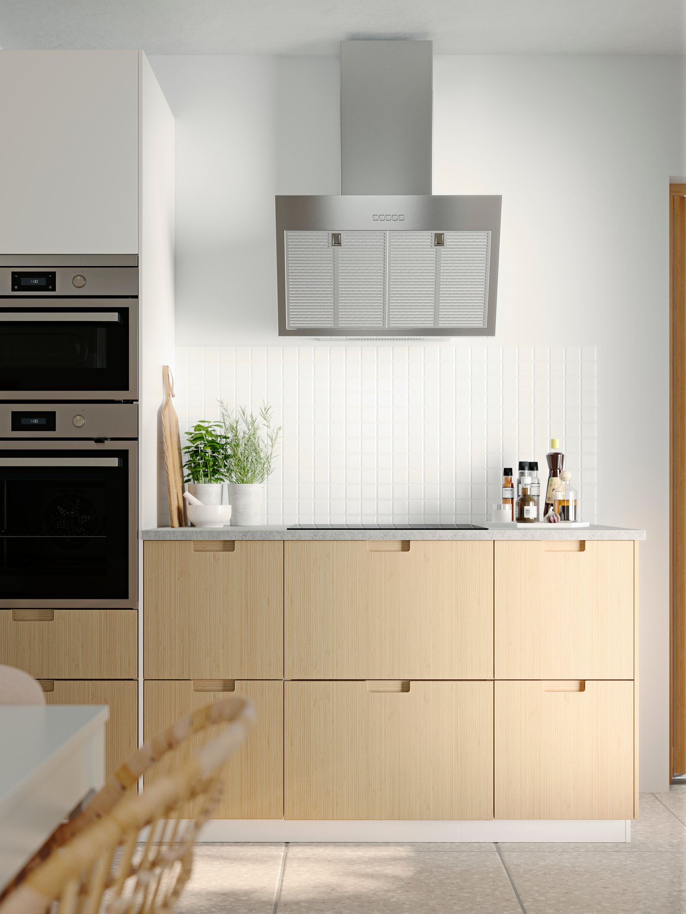 A limestone effect/laminate EKBACKEN worktop