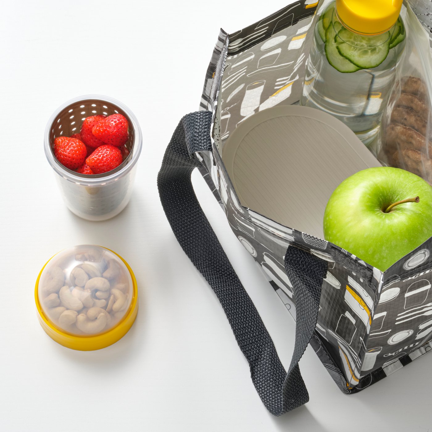 Contenitore per snack SPLITTERNY grigio/giallo