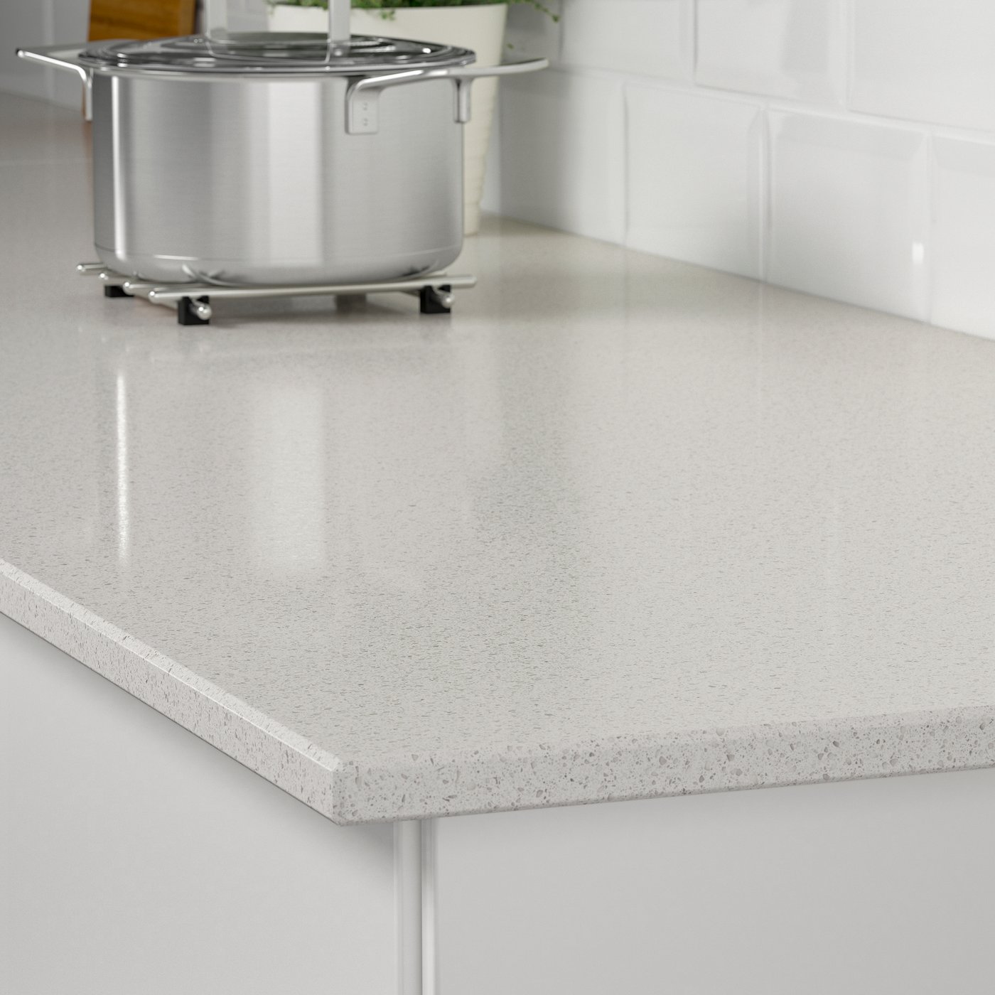 A white mineral effect/quartz KASKER custom made worktop