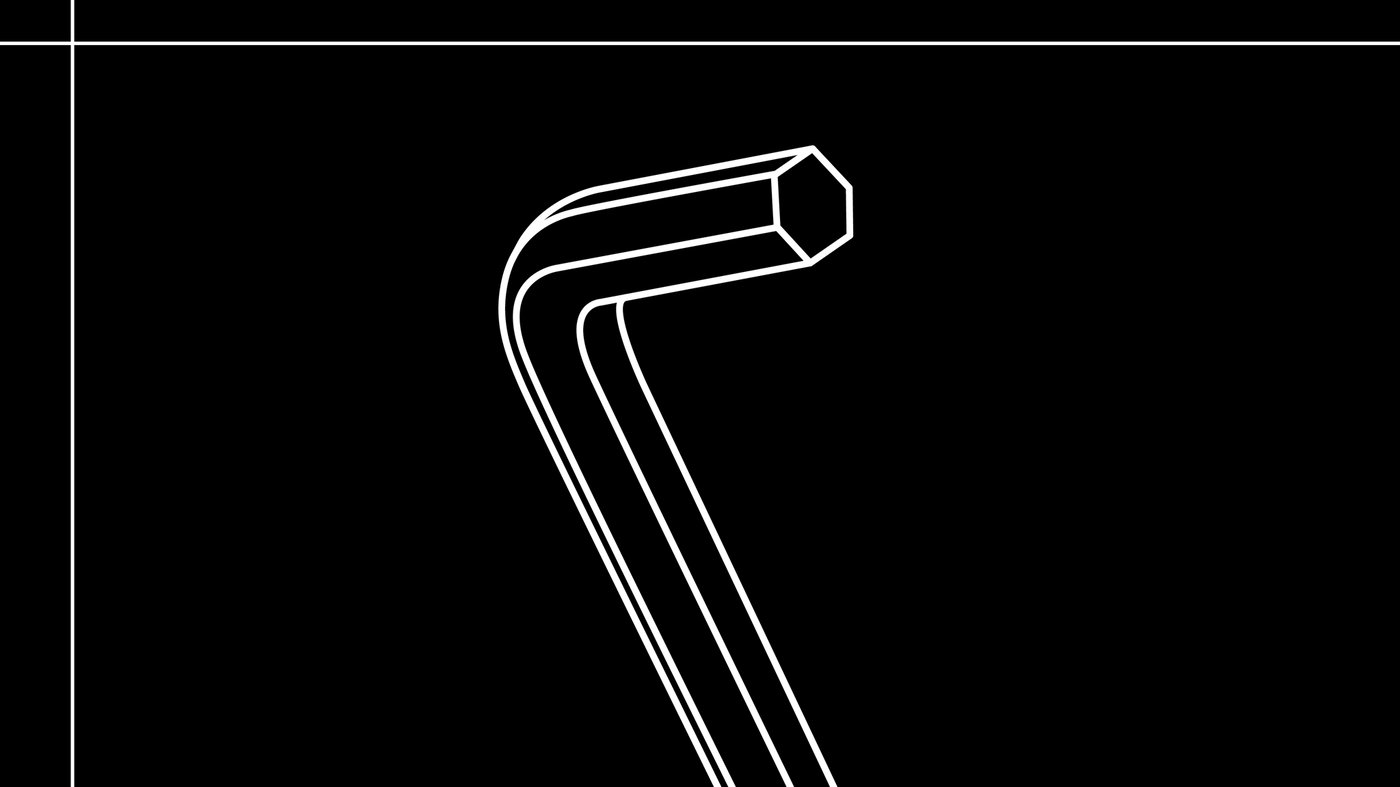 Es ist ein grafisches Bild eines Sechskantschlüssels.