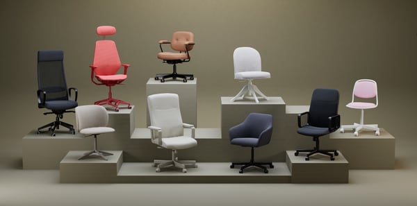 A white/Vissle pink ÖRFJÄLL children's desk chair