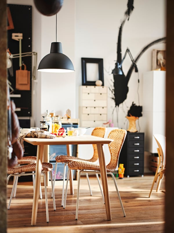 A black SKURUP pendant lamp