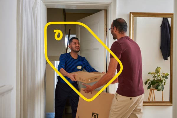 A man delivers products at home