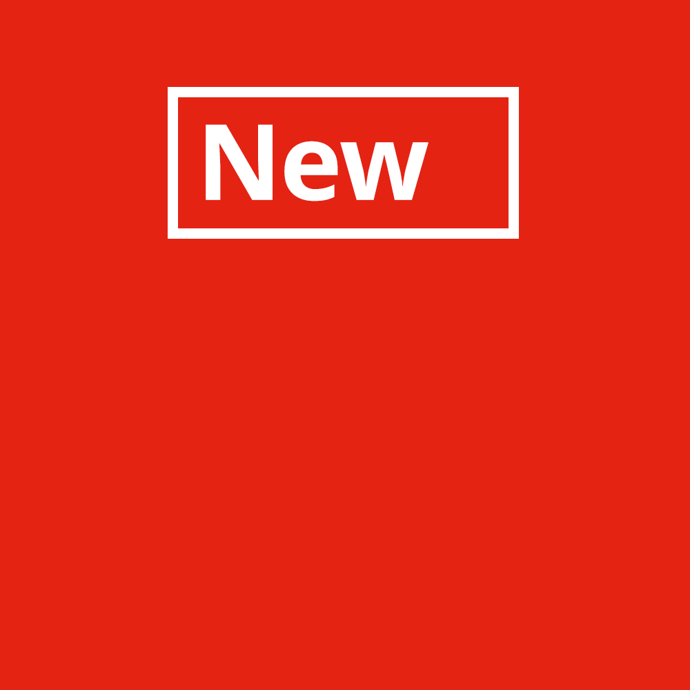 Red background with white text that reads "New lower price"