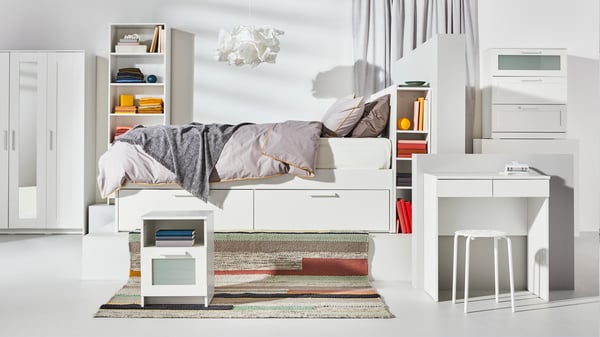 A white BRIMNES wardrobe with 3 doors