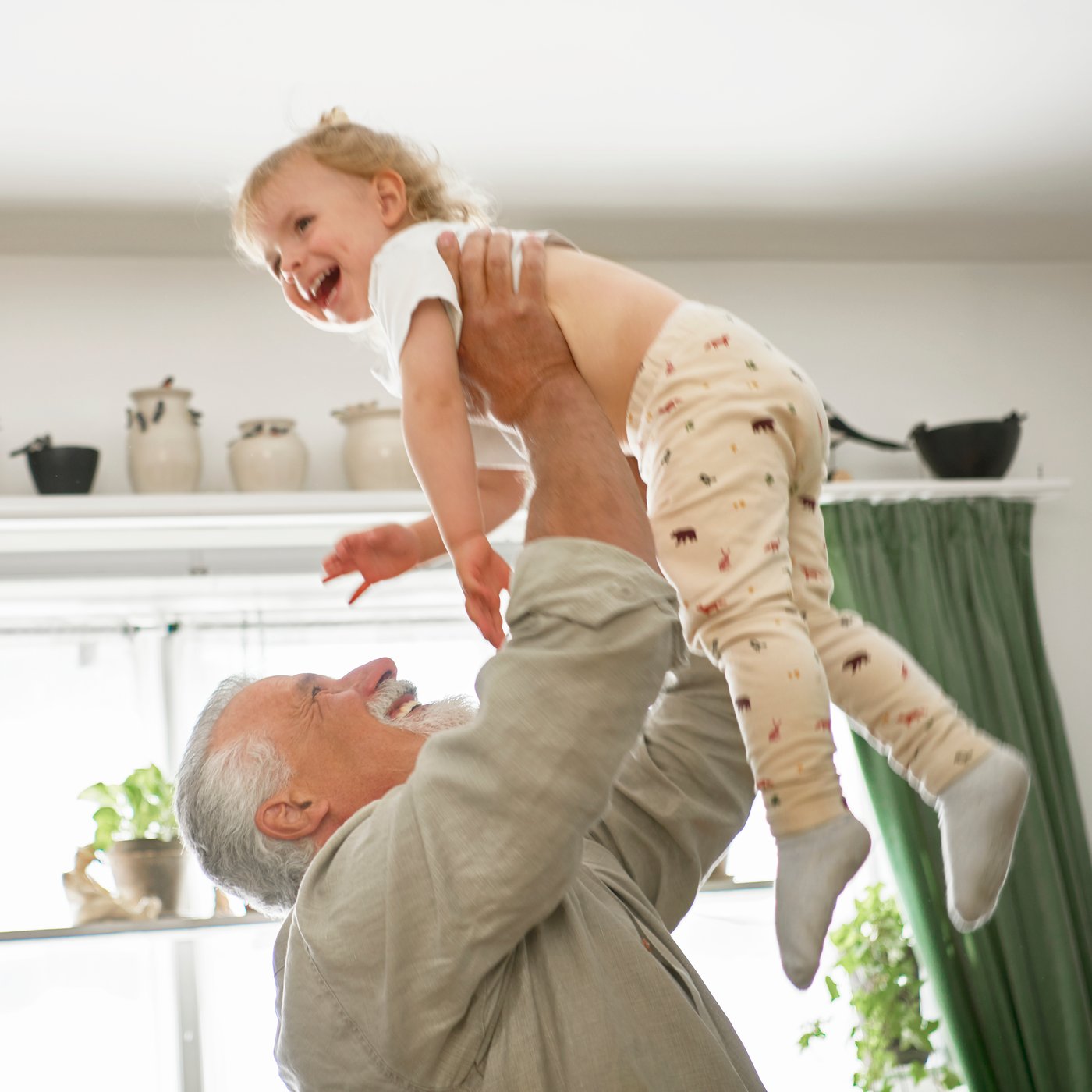 Grandfather and granddaughter