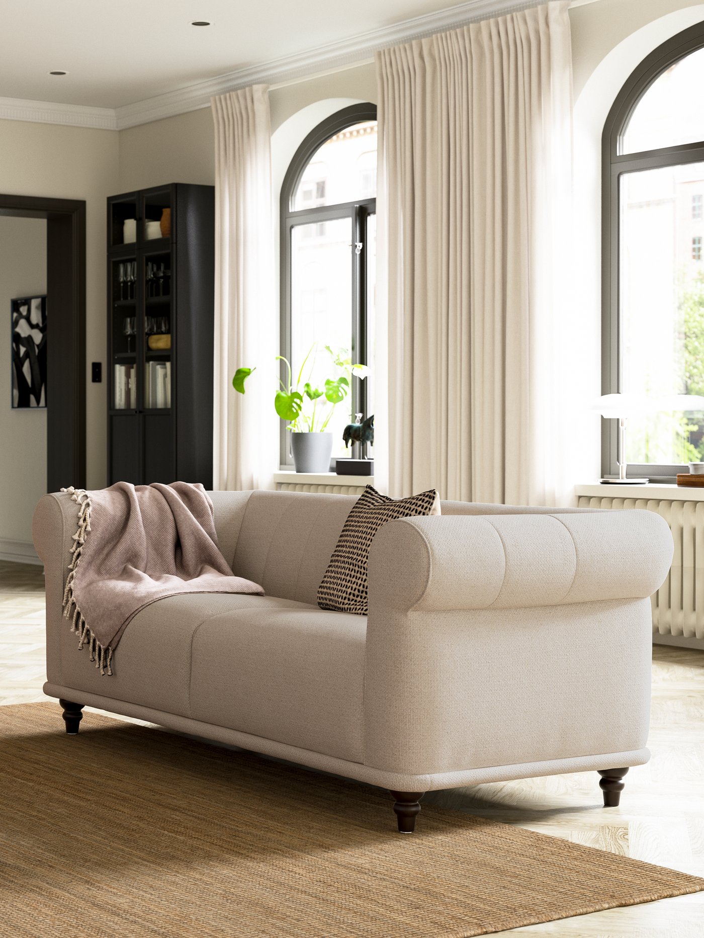 A Lejde light beige/brown VISKAFORS 2-seat sofa