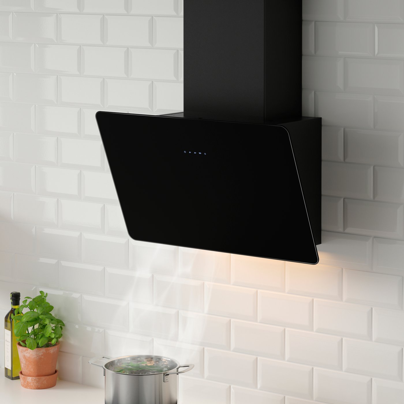 Moderní černá digestoř IKEA