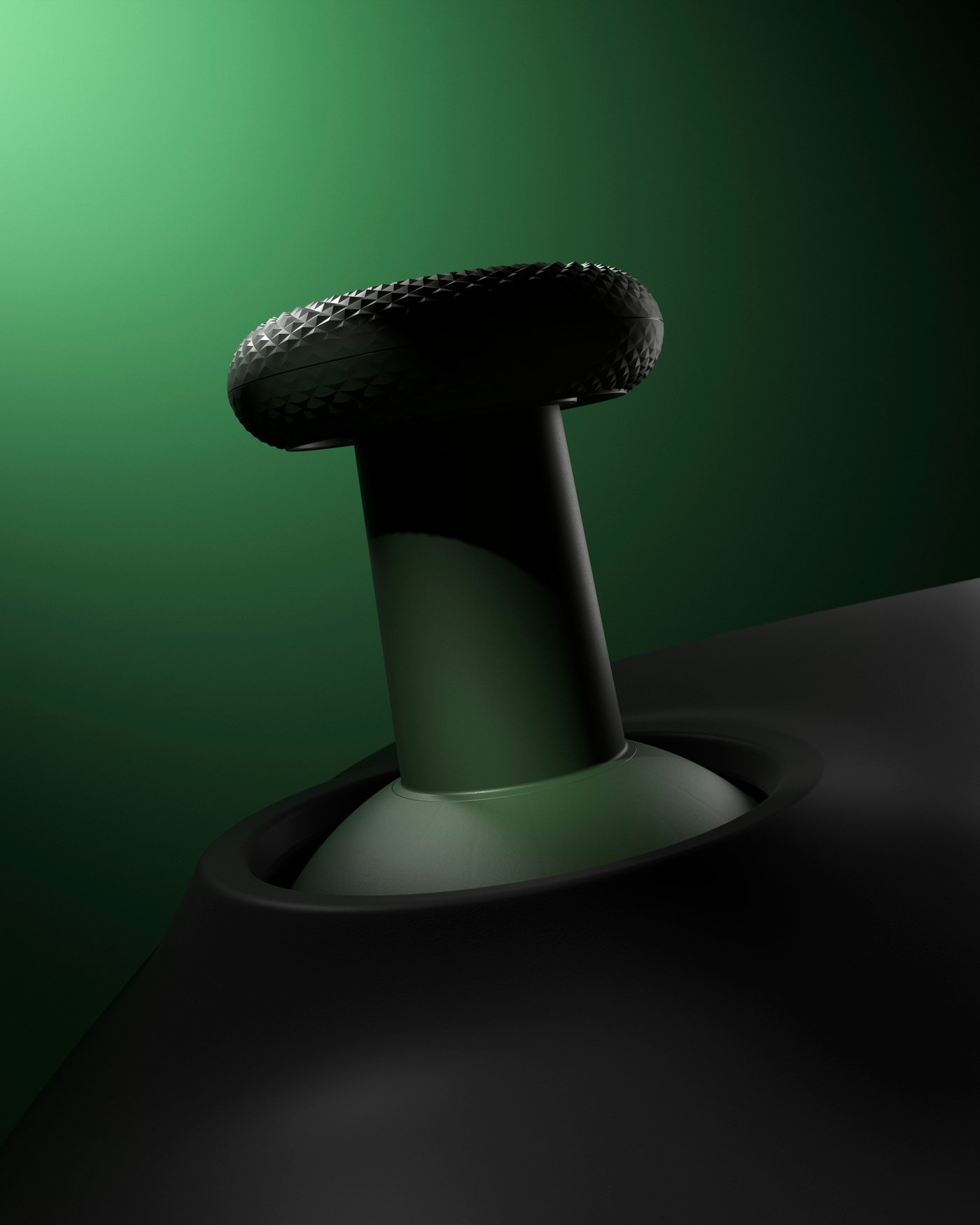 A green YXSTABY gaming thumbstick stool