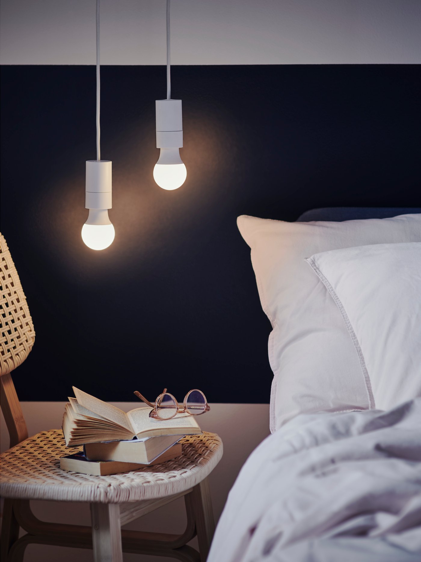 A white DVALA duvet cover and 2 pillowcases