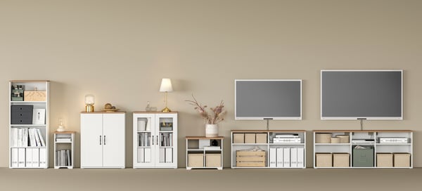 Un mueble para TV SKRUVBY blanco