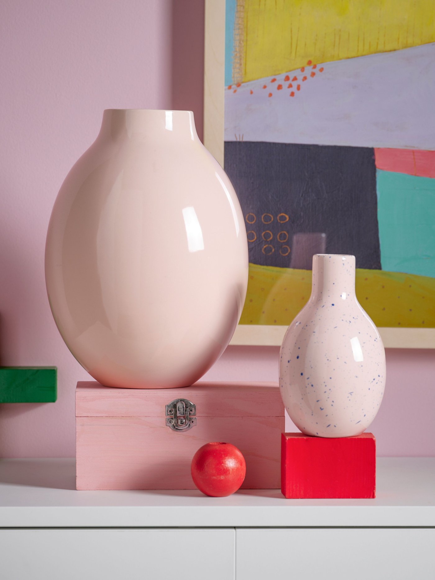 A pale pink/blue BLODBJÖRK vase