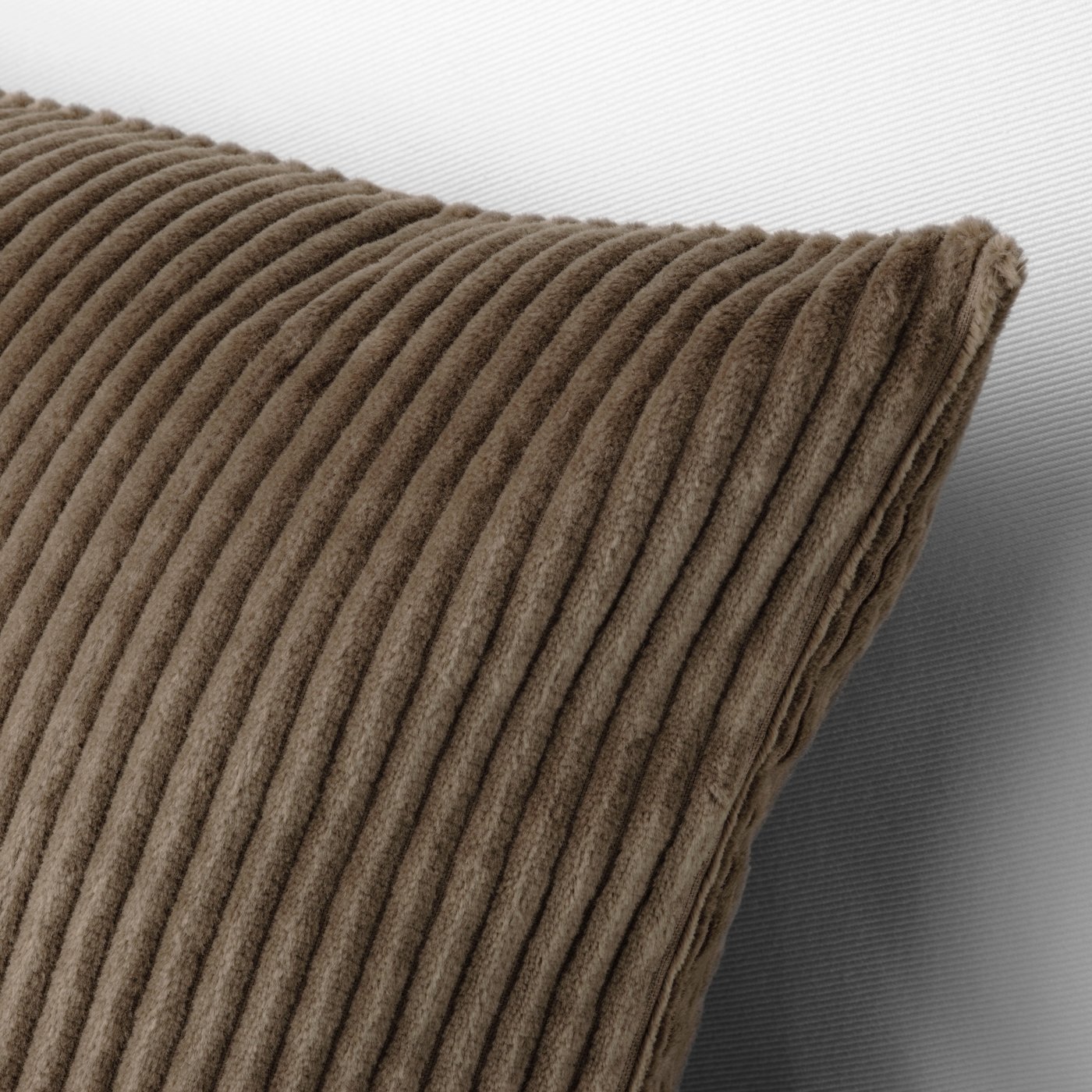A grey-brown ÅSVEIG cushion cover