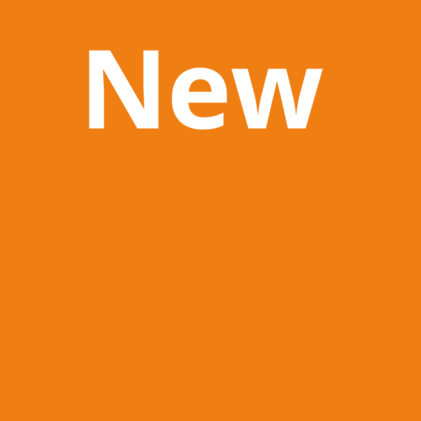 Orange box with New New New white text on top