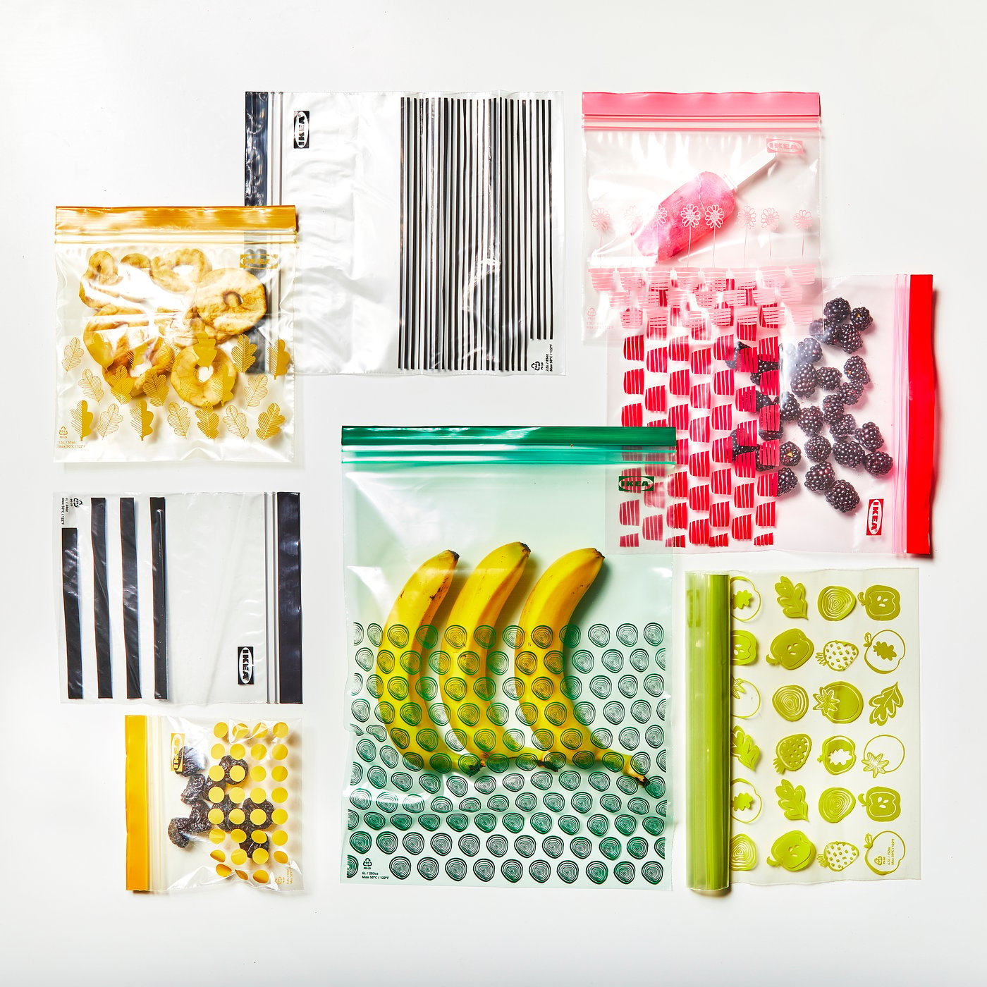 A patterned red/pink ISTAD resealable bag