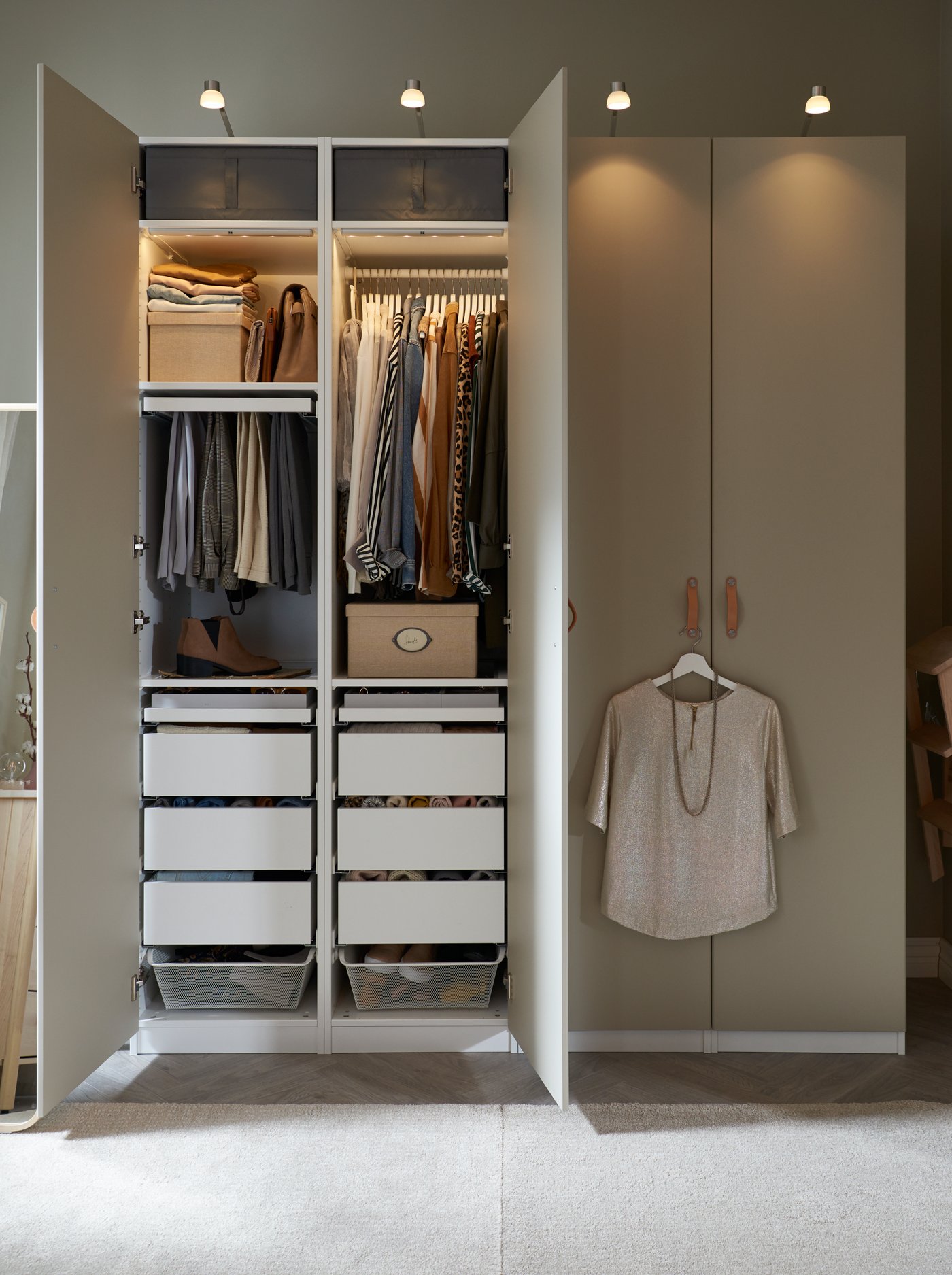 Beige PAX wardrobe.