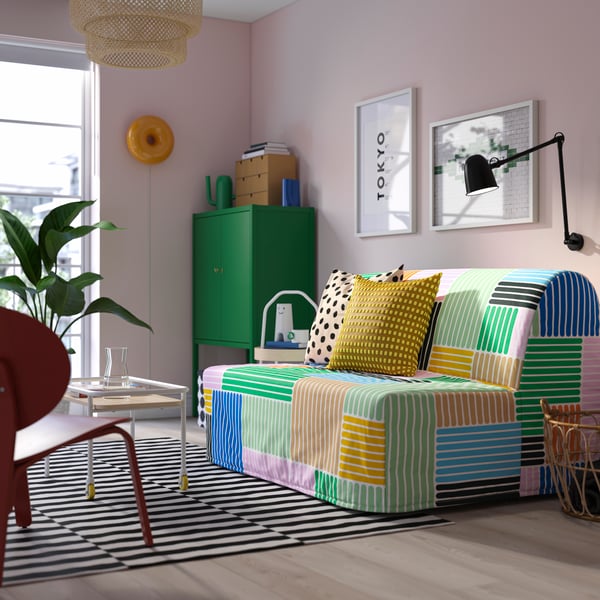 A Grindtorp multicolour LYCKSELE LÖVÅS 2-seat sofa-bed in the living room