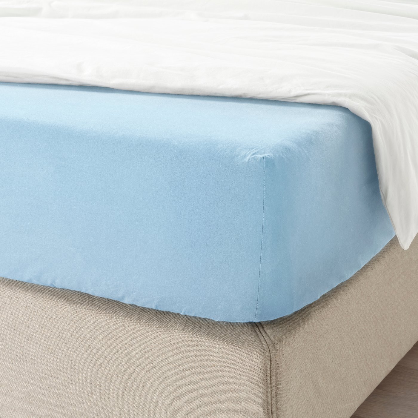 DVALA fitted sheet in light blue