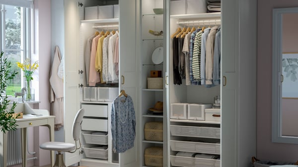 A white white/white PAX wardrobe combination