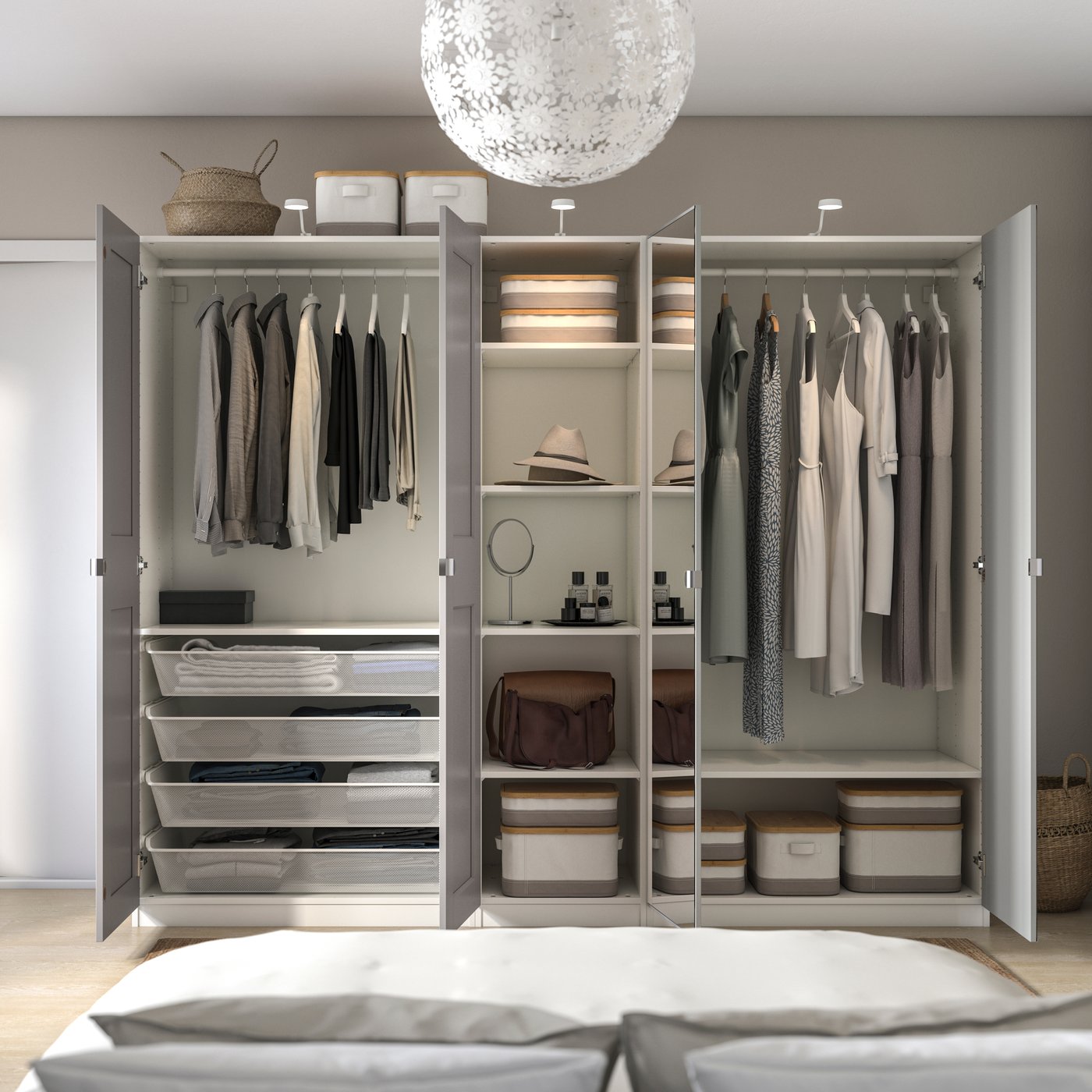 A PAX wardrobe in the bedroom