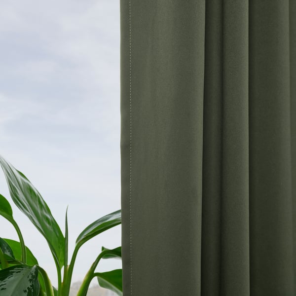 A dark green/with heading tape MAJGULL block-out curtains, 1 pair
