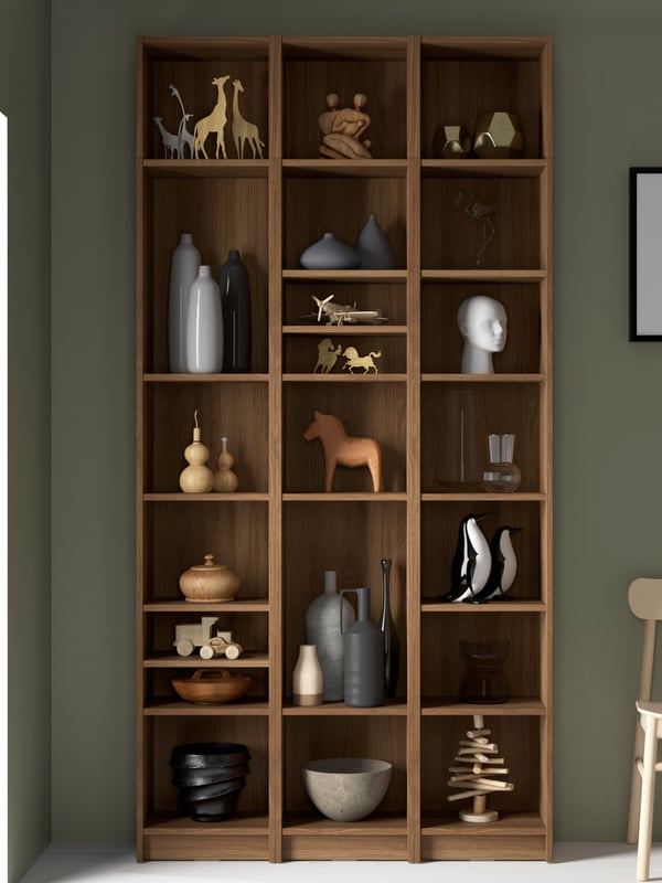 A brown walnut effect BILLY height extension unit