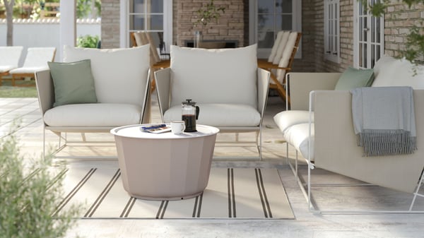 Silla reclinable plegable NÄMMARÖ, teñida de marrón claro, para exterior