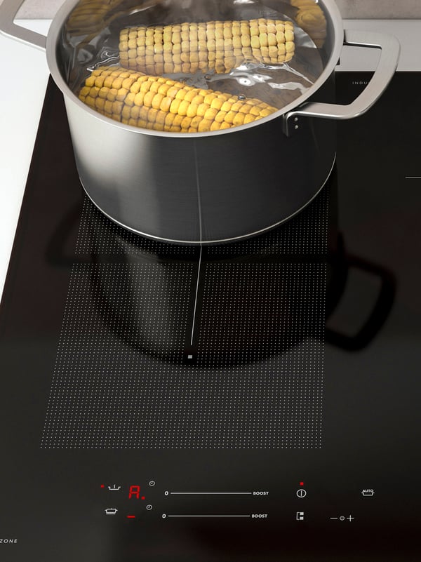 An IKEA 500 black SMAKLIG induction hob in the kitchen