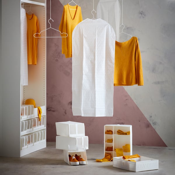 A white STAJLIG hanger, in/outdoor in the bedroom