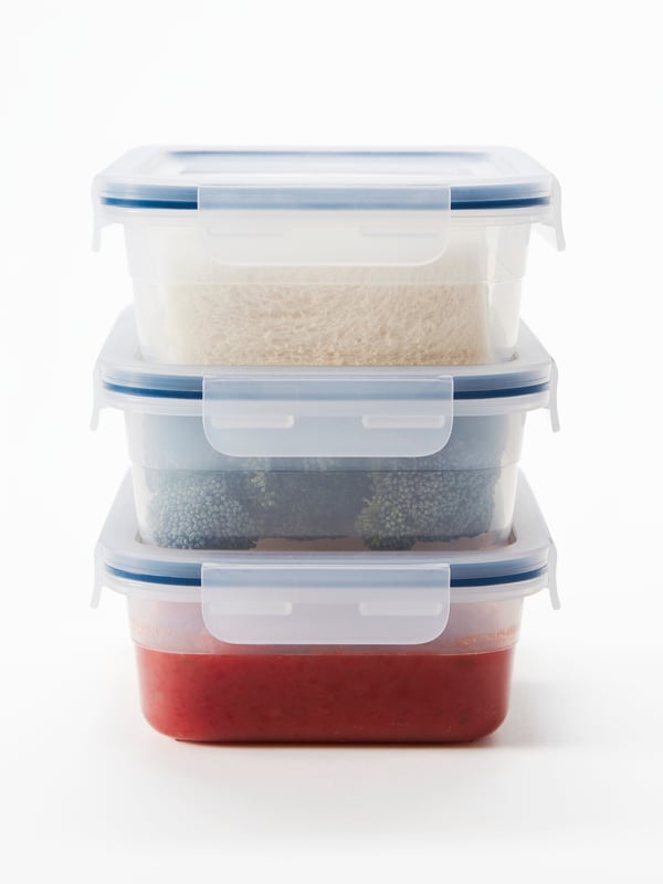 A rectangular/plastic IKEA 365+ food container with lid