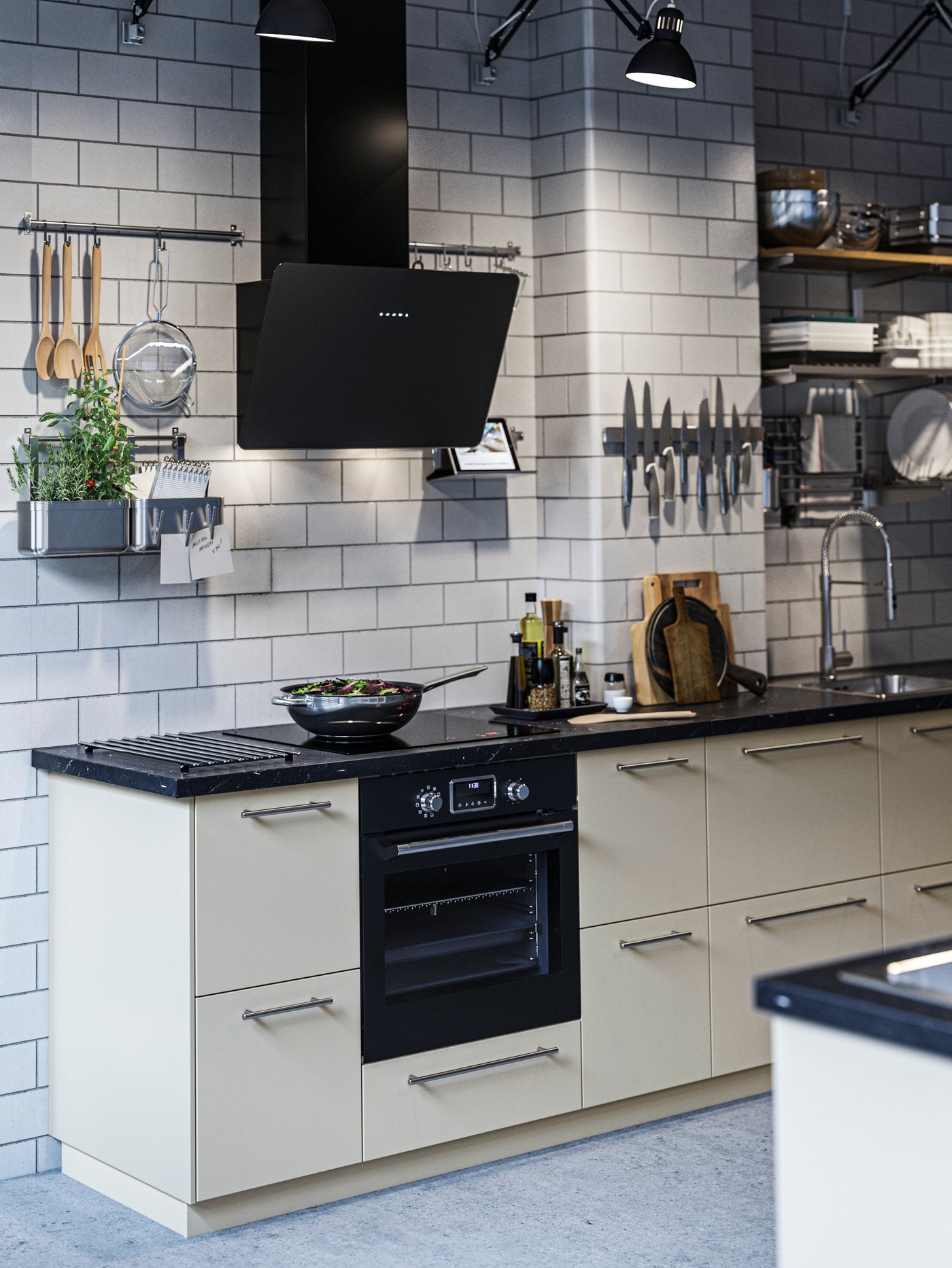 A beige HAVSTORP drawer front