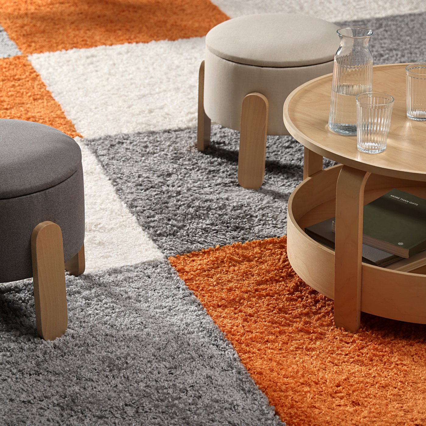 A with storage/Vissle beige FÖRLUNDA pouffe