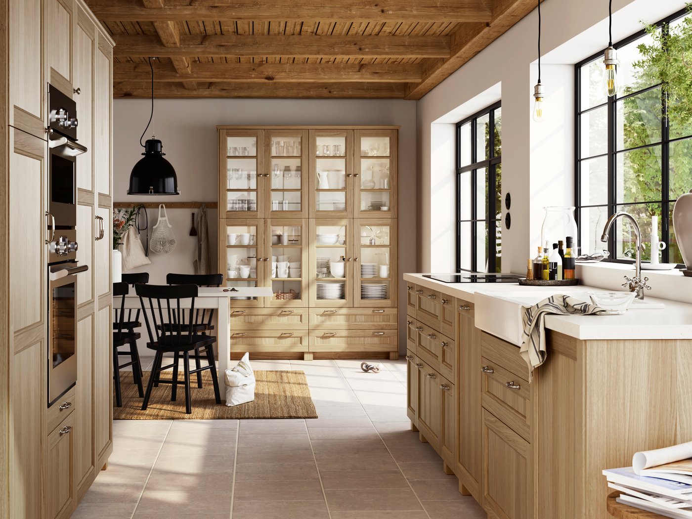 A black NORRARYD chair in the kitchen