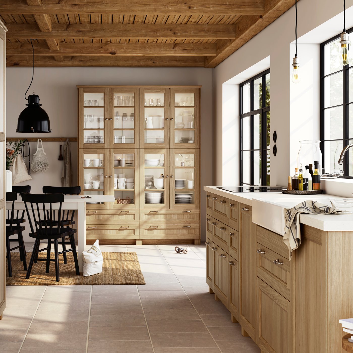 A black NORRARYD chair in the kitchen