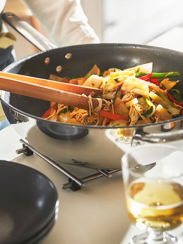 A stainless steel/non-stick coating IKEA 365+ wok