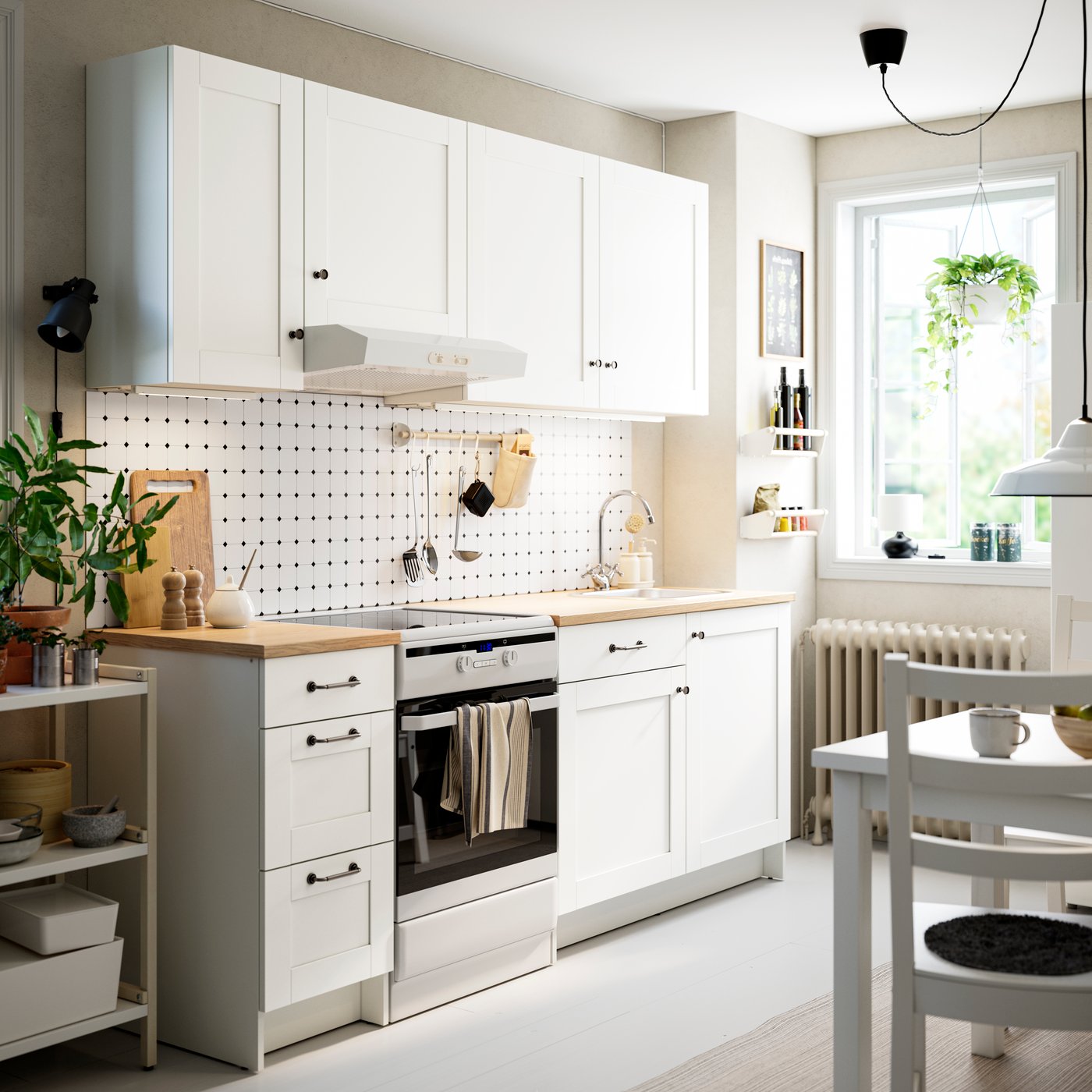A white frame KNOXHULT kitchen in the kitchen