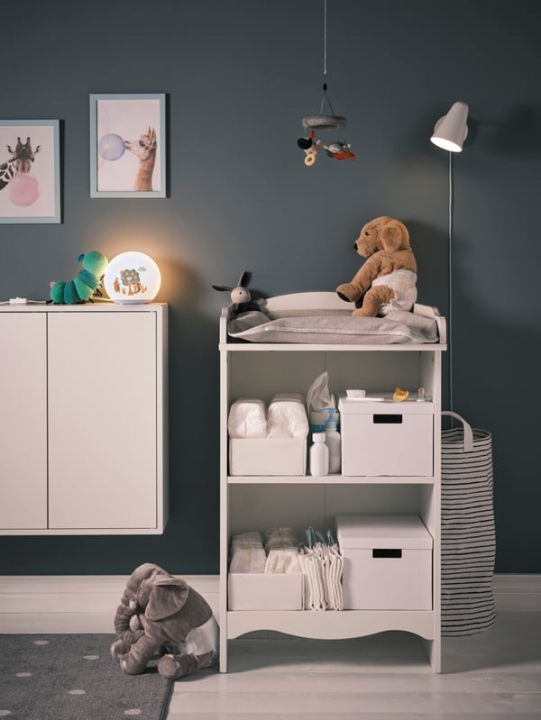 An elephant/grey LEDDJUR soft toy