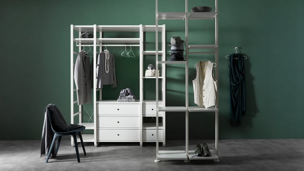 A white ELVARLI wardrobe combination