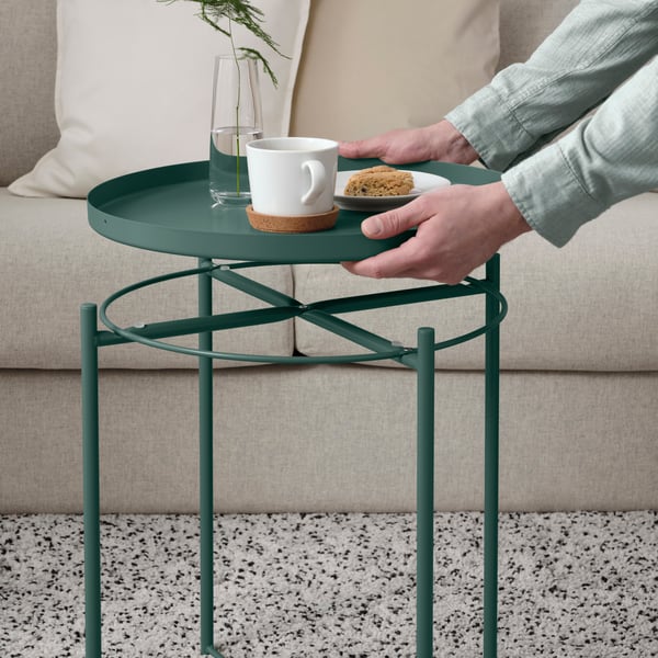 A dark grey-green GLADOM tray table