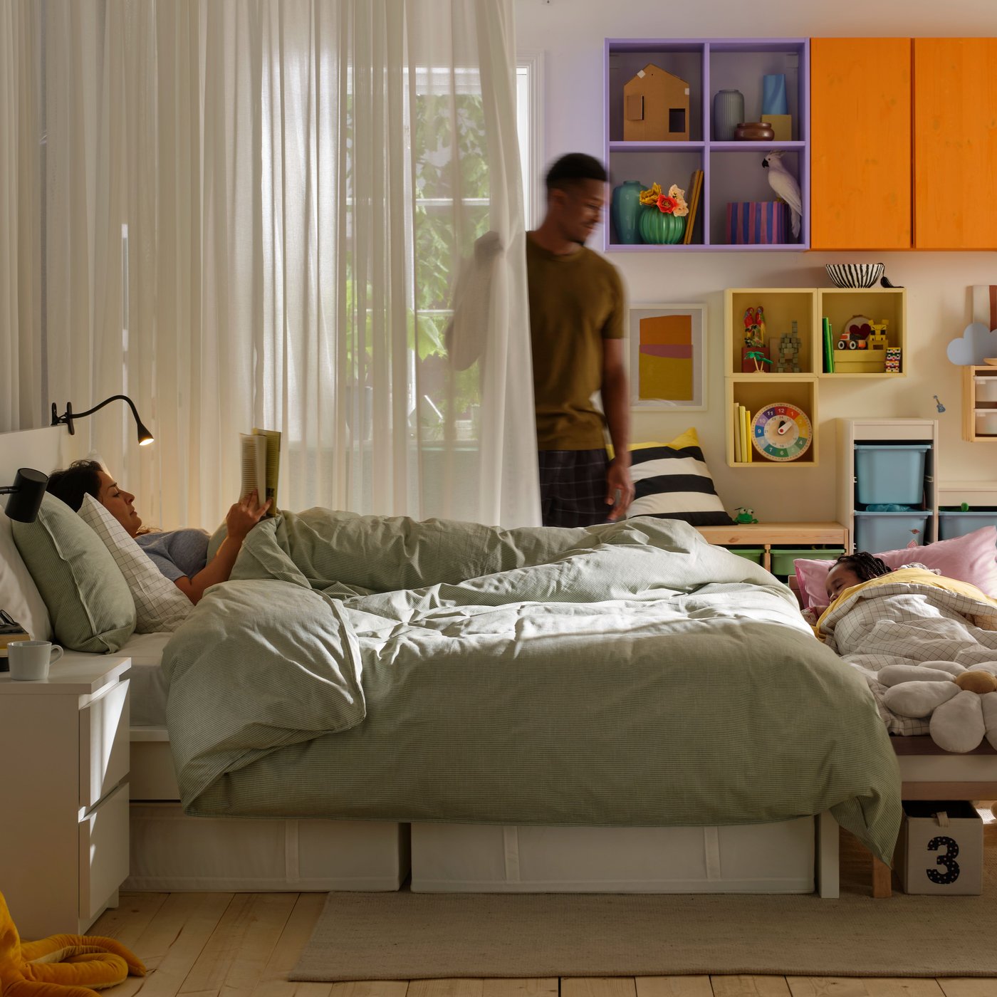 A white MALM chest of 2 drawers in the bedroom