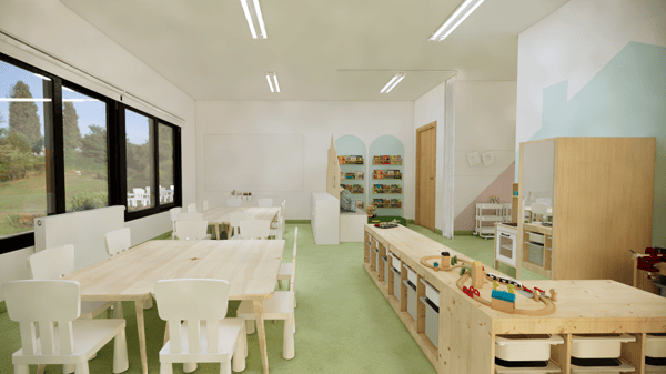 projeto de Design de interiores para negócios de um colégio