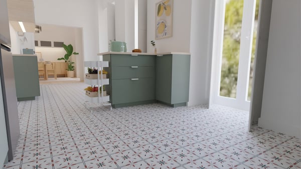 projeto de Design de interiores de cozinha METOD com frentes verdes