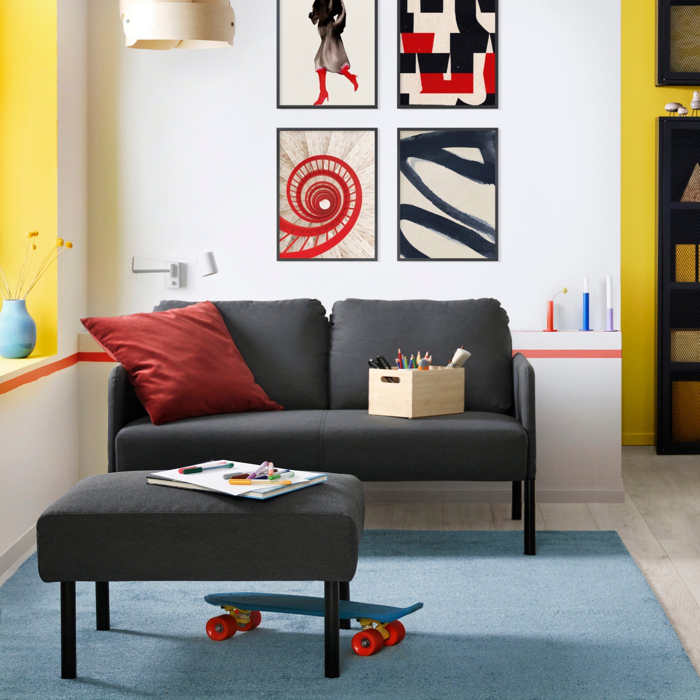 A Knisa dark grey GLOSTAD 2-seat sofa