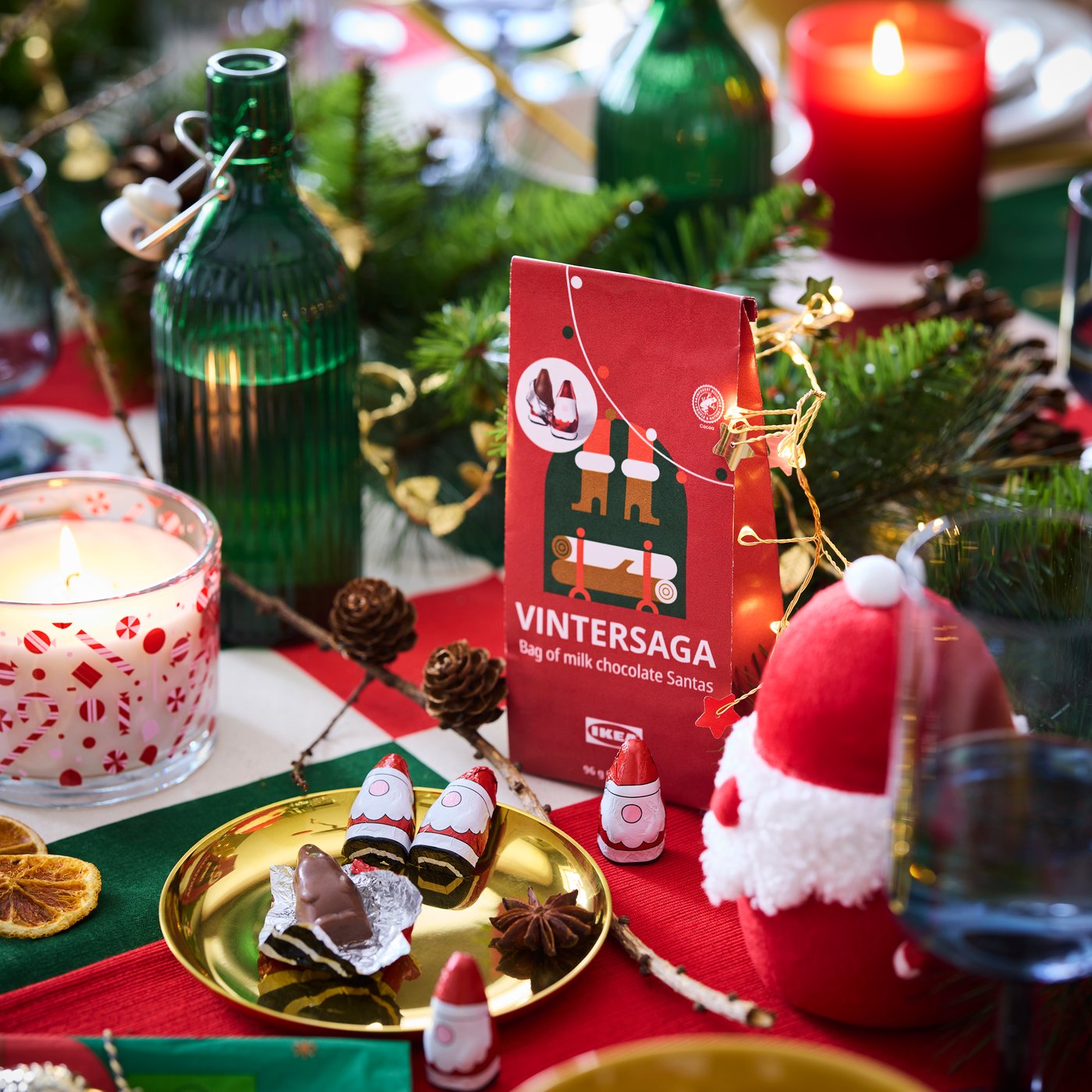 VINTERSAGA bag of chocolate santas