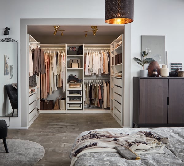 A white BUMERANG hanger in the bedroom
