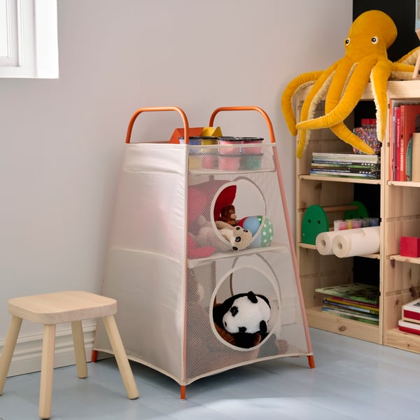 A beige/orange TIGERFINK storage with compartments