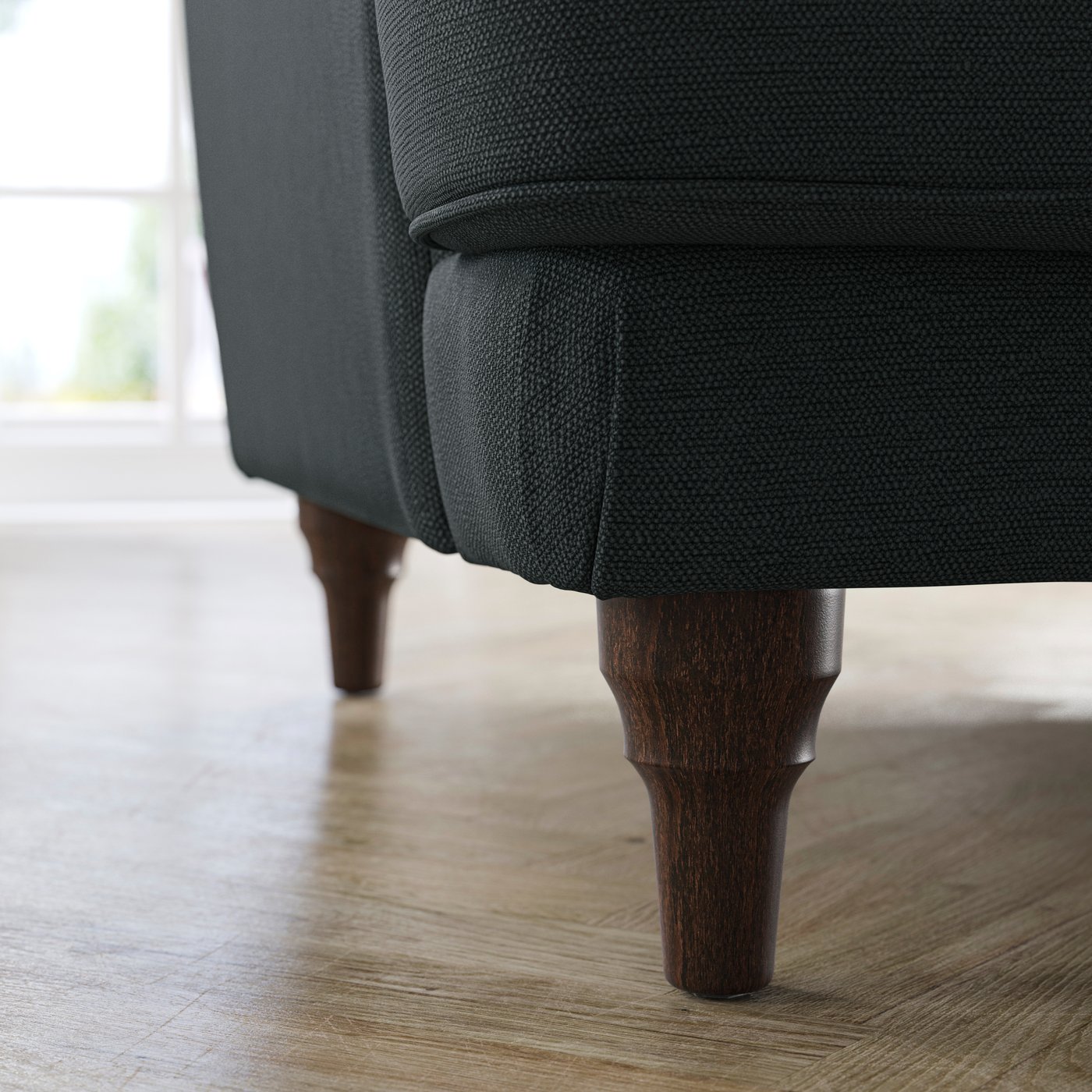 A Knäbäck anthracite/brown ESSEBODA 3-seat sofa